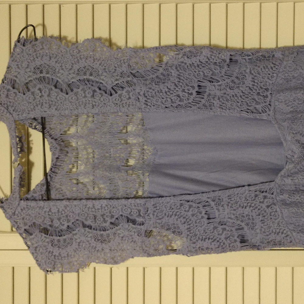 Intimately Free People Daydream Bodycon Blue Lace Backless Dress Size Large - Picture 6 of 14